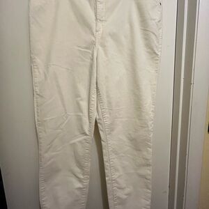 Like New Women’s Talbots Cream Colored Corduroy High Waisted Ankle Slacks, Sz 14